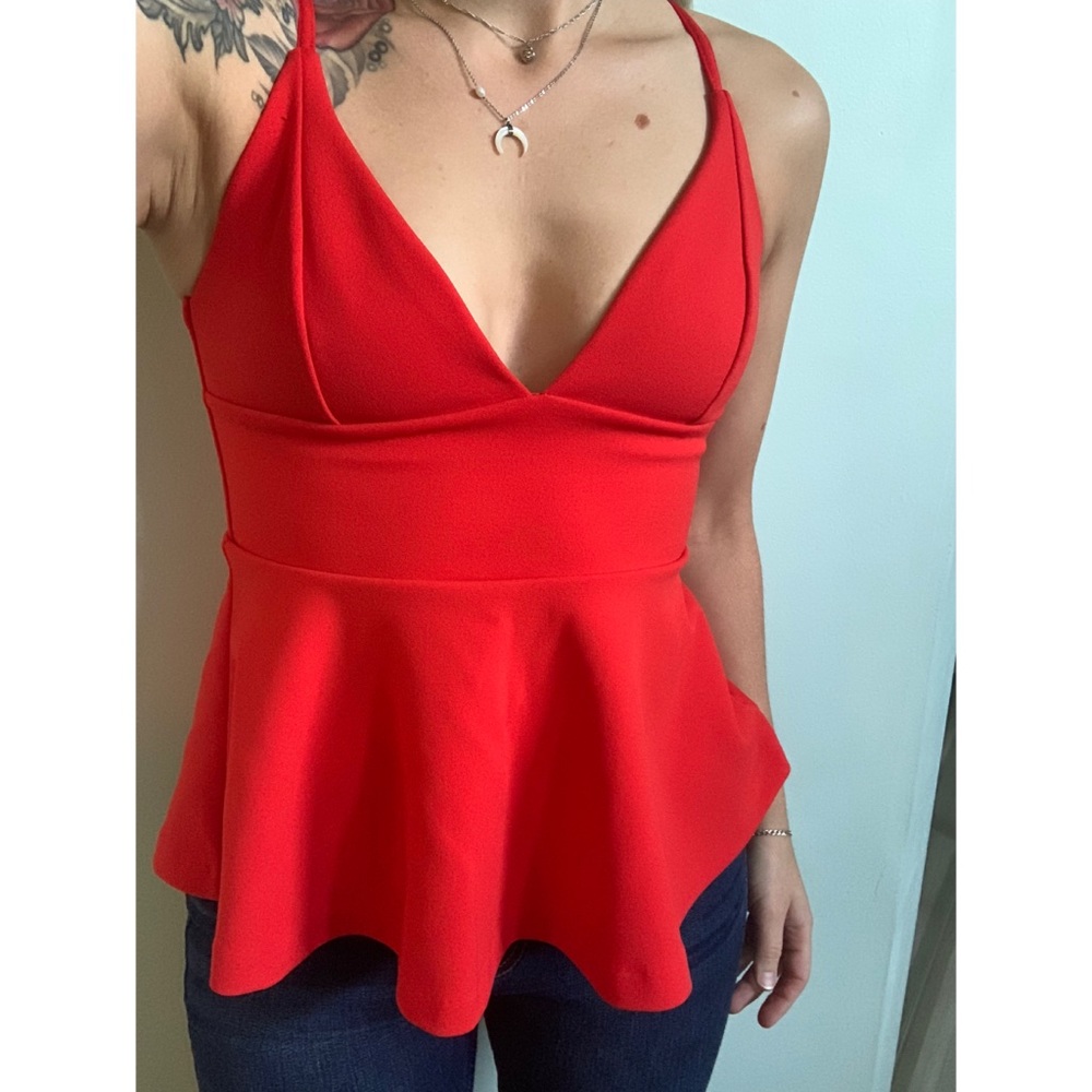 COPY - Small, H&M, low cut red dressy tank top 💋